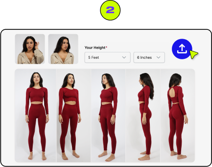 First Time you use Model Me: Upload your face and body pictures to generate and store your AI Persona