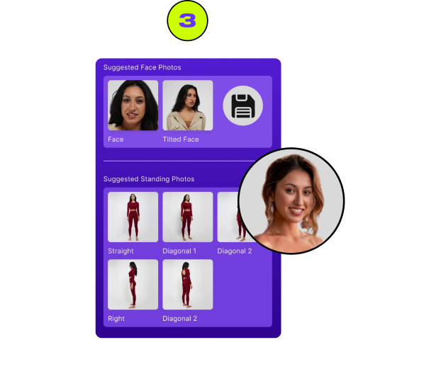 Al Creates your ModelMe Persona and stores it in your Account